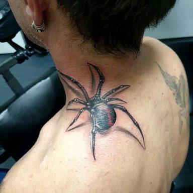 3D Realistic Spinnen Tattoo
